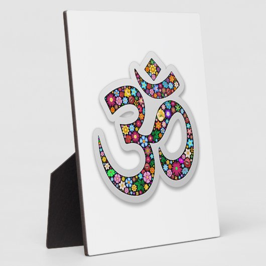 Om Ohm Om Namaste Yoga-Symbol Fotoplatte (Seite)