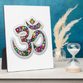 Om Ohm Om Namaste Yoga-Symbol Fotoplatte (Seite)