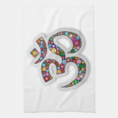 Om Ohm Om Namaste Yoga-Symbol Geschirrtuch (Vertikal)