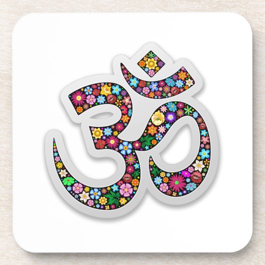 Om Ohm Om Namaste Yoga-Symbol Getränkeuntersetzer (Vorderseite)