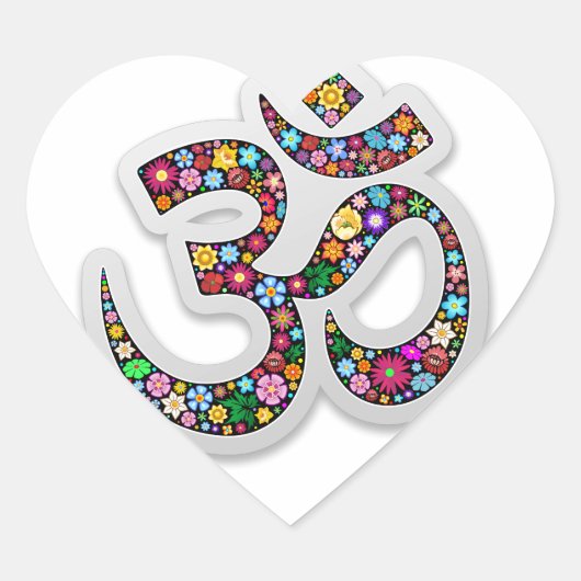 Om Ohm Om Namaste Yoga-Symbol Herz-Aufkleber (Vorderseite)