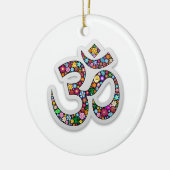 Om Ohm Om Namaste Yoga-Symbol Keramikornament (Links)
