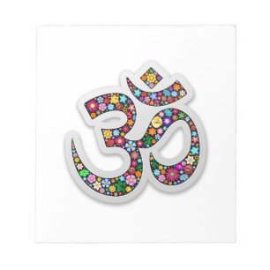 Om Ohm Om Namaste Yoga-Symbol Notizblock