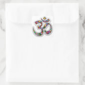 Om Ohm Om Namaste Yoga-Symbol Quadratischer Aufkleber (Tasche)