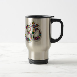 Om Ohm Om Namaste Yoga-Symbol Reisebecher