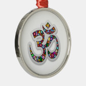 Om Ohm Om Namaste Yoga-Symbol Silbernes Ornament (Rechts)