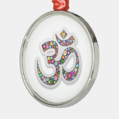 Om Ohm Om Namaste Yoga-Symbol Silbernes Ornament (Links)
