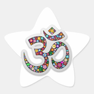 Om Ohm Om Namaste Yoga-Symbol Stern-Aufkleber