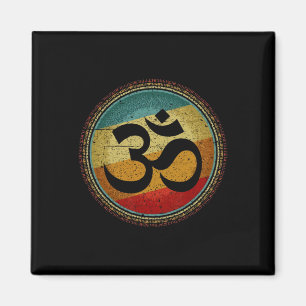 Om Ohm Symbol Retro Vintage 80er Jahre Stil Medita Magnet