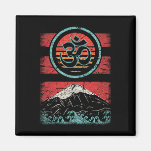 Om Ohm Symbol Retro Vintage 80er Jahre Stil Medita Magnet