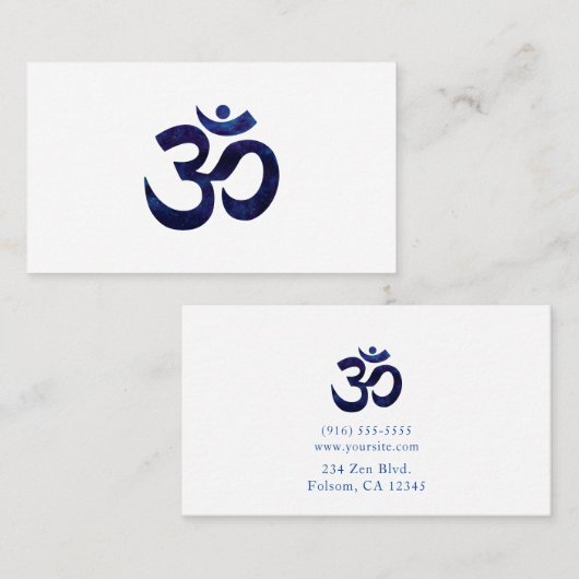 Om Ohm Symbol Signature Yoga Meditation Zen Visitenkarte (Vorne/Hinten)