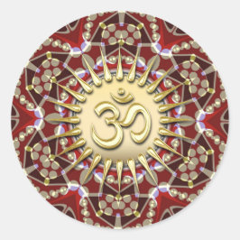 OM OM Earthy Gold Mandala Meditation Yoga Sticker