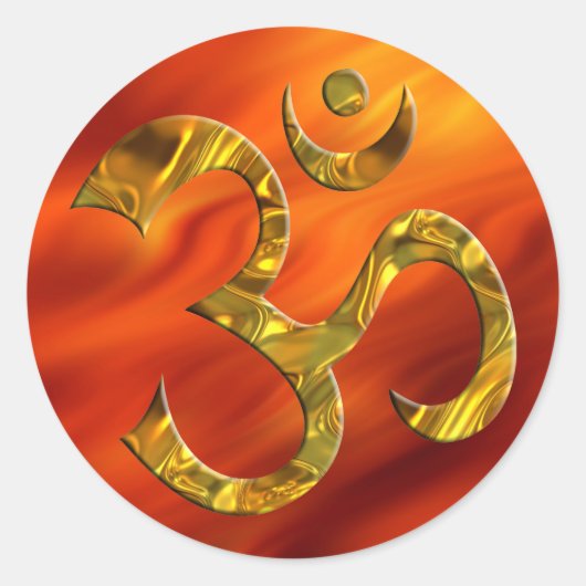OM/OM - GOLD | Feuer rot Runder Aufkleber (Vorderseite)