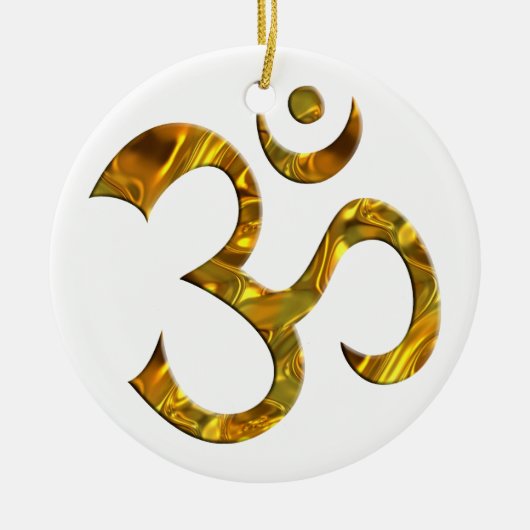 OM/OM - GOLD KERAMIKORNAMENT (Vorne)