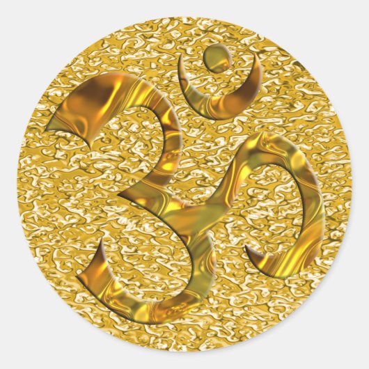 OM/OM - GOLD | SPRITZER RUNDER AUFKLEBER (Vorderseite)