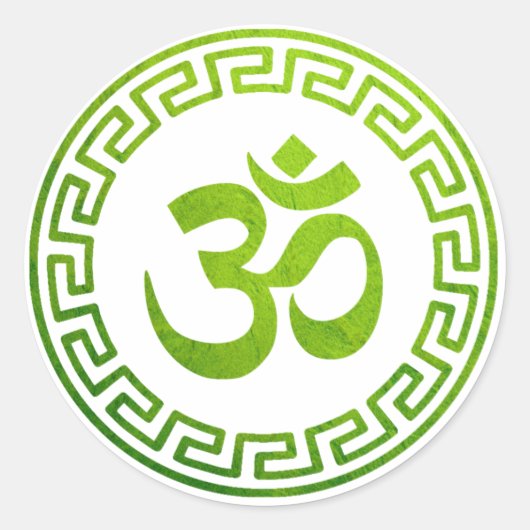 Om, Om Hindu, Om Symbol, Om Logo, Om Runder Aufkleber (Vorderseite)