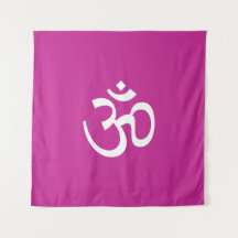 Om Om Kontur Icon fuchsia white Hinduismus Symbol