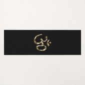 Om Om Kontur Icon, Hinduismus Symbol, goldschwarz Yogamatte (Rückseite (Horizontal))