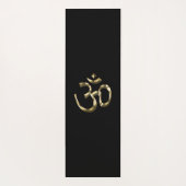 Om Om Kontur Icon, Hinduismus Symbol, goldschwarz Yogamatte (Rückseite)