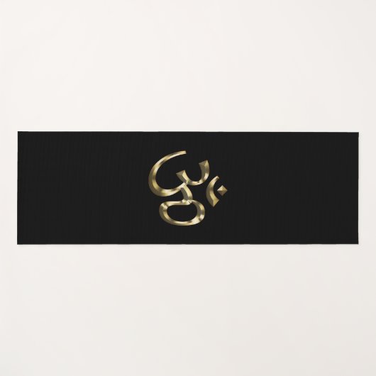 Om Om Kontur Icon, Hinduismus Symbol, goldschwarz Yogamatte (Vorderseite (Horizontal))