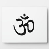 Om Om Kontur Icon, Hinduismus Symbol, Schwarz-weiß Fotoplatte (Vorderseite)