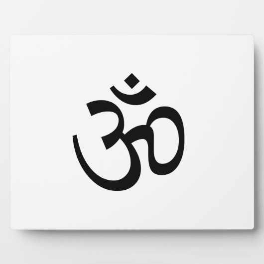 Om Om Kontur Icon, Hinduismus Symbol, Schwarz-weiß Fotoplatte (Vorderseite)
