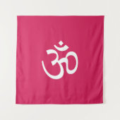 Om Om Kontur Icon Ruby pink Hinduismus Symbol Wandteppich (Vorderseite)