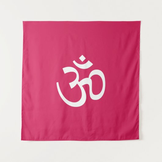 Om Om Kontur Icon Ruby pink Hinduismus Symbol Wandteppich (Vorderseite)