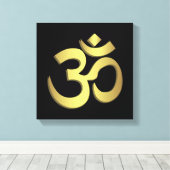 Om ( Om ) Namaste Yoga-Symbol Leinwanddruck (Insitu (Holzboden))
