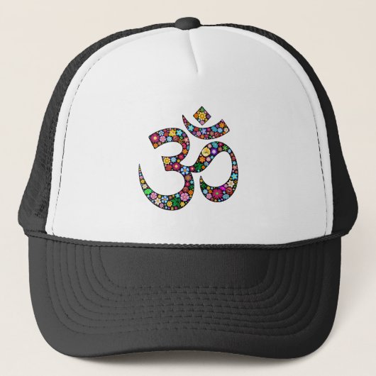 Om Om Namaste Yoga-Symbol Truckerkappe (Vorderseite)