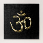 Om Om, Ohm Icon, Hinduismus Symbol, goldschwarz Puzzle (Vertikal)