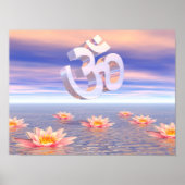 Om - om on Wasserlilien - 3D rendern Poster (Vorne)