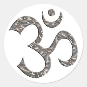 OM/OM - SILBER RUNDER AUFKLEBER