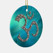 OM/OM - SILVER | Blaue Wellen Keramikornament (Rechts)