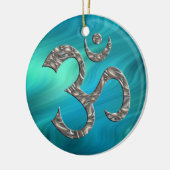 OM/OM - SILVER | Blaue Wellen Keramikornament (Links)