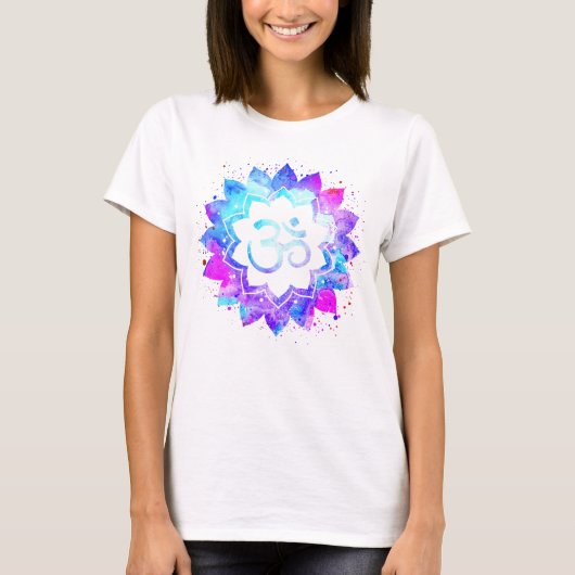 *~* OM-OM-Symbol-neuer Alters-Lotos-BlumeMandala T-Shirt (Vorderseite)