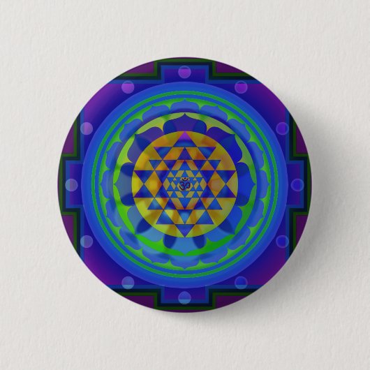 Om (OM) Yantra mandala Button (Vorderseite)
