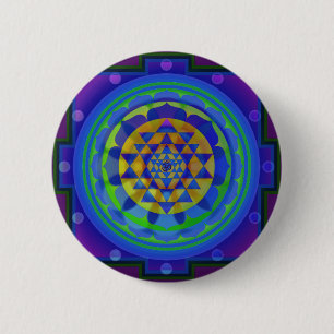 Om (OM) Yantra mandala Button