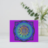 Om (OM) Yantra mandala Postkarte (Stehend Vorderseite)