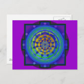 Om (OM) Yantra mandala Postkarte (Vorne/Hinten)