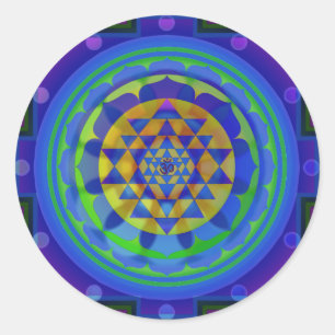 Om (OM) Yantra mandala Runder Aufkleber