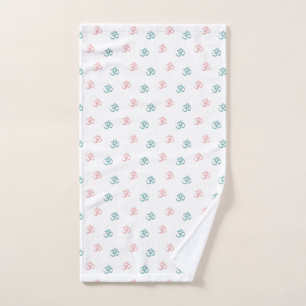 Om- Pastellmuster- rosa- türkis Handtuch