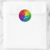 Om Rainbow Design Runder Aufkleber (Tasche)