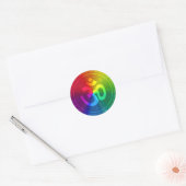 Om Rainbow Design Runder Aufkleber (Umschlag)