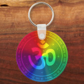 Om Rainbow Design Schlüsselanhänger (Vorderseite)
