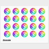 Om Rainbow Runder Aufkleber (Blatt)