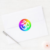 Om Rainbow Runder Aufkleber (Umschlag)