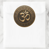 Om Runder Aufkleber (Tasche)
