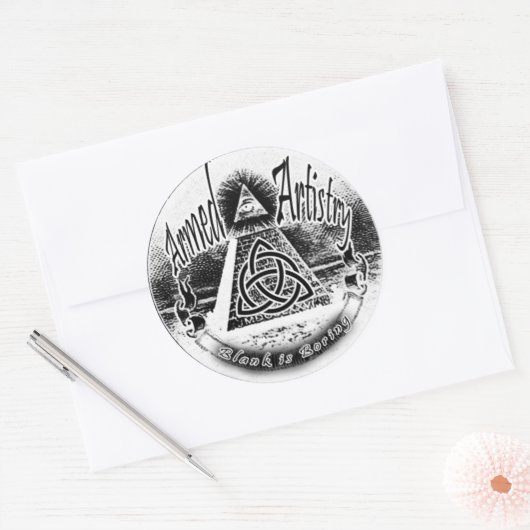 OM RUNDER AUFKLEBER (Umschlag)