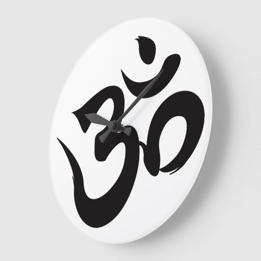 OM - Sankrit Große Wanduhr (Winkel)